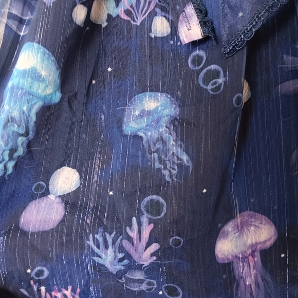handmade bow jellyfish deep sea cnidarian lolita skirt with metallic detailing - Picture 3 of 3